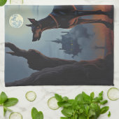 Linge De Cuisine Doberman Halloween Épouvantable (Plié)