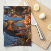 Linge De Cuisine Doberman Halloween Épouvantable (Quart Plié)