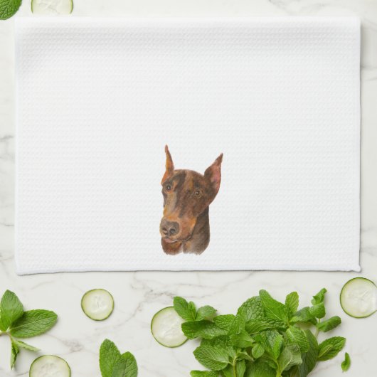Linge De Cuisine Doberman Pinscher (Plié)
