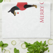 Linge De Cuisine Doberman Pinscher Chien Joyeux Noël Design (Plié)