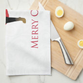 Linge De Cuisine Doberman Pinscher Chien Joyeux Noël Design (Quart Plié)