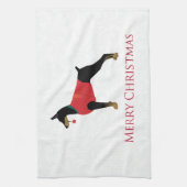 Linge De Cuisine Doberman Pinscher Chien Joyeux Noël Design (Vertical)