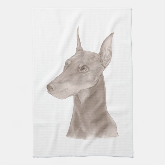Linge De Cuisine Doberman Portrait (Vertical)