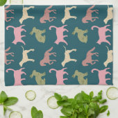 Linge De Cuisine Dog Cat Horse Animal Silhouettes Pattern (Plié)
