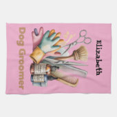 Linge De Cuisine Dog Groomer Watercolor Personalized  (Horizontal)