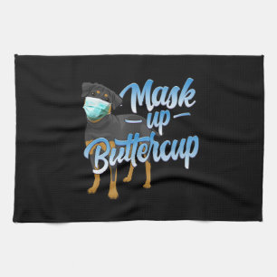 Linge De Cuisine Dog Rottweiler avec Masque - Masquer le Bouteille