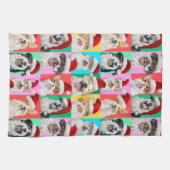 Linge De Cuisine Dogs and Cats with Santa Beard (Horizontal)