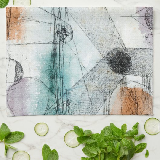 Linge De Cuisine Domaine d'Air Paul Klee Expressionniste Abstrait (Plié)