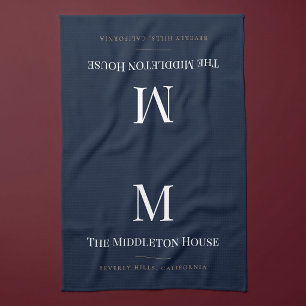 Linge De Cuisine Domaine de Luxe Calme Personnalisé Monogramme Nom