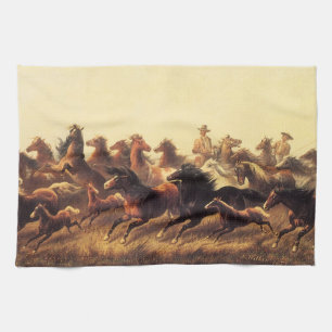 Linge De Cuisine Domptage de chevaux sauvages par James Walker