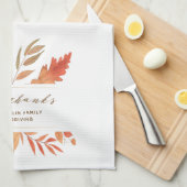 Linge De Cuisine Donner Merci Aquarelle Chute Foliting Thanksgiving (Quart Plié)