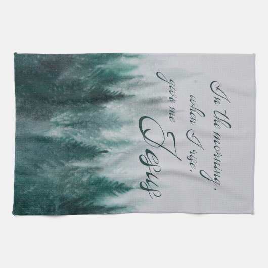 Linge De Cuisine Donnez-moi Jésus Pine Tree (Horizontal)