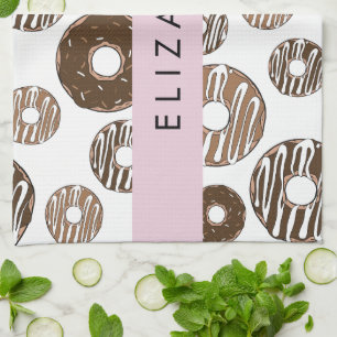 Linge De Cuisine Donuts Au Chocolat, Donuts Au Caramel, Glace, Votr