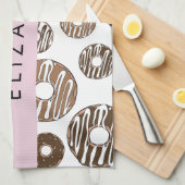 Linge De Cuisine Donuts Au Chocolat, Donuts Au Caramel, Glace, Votr (Quart Plié)