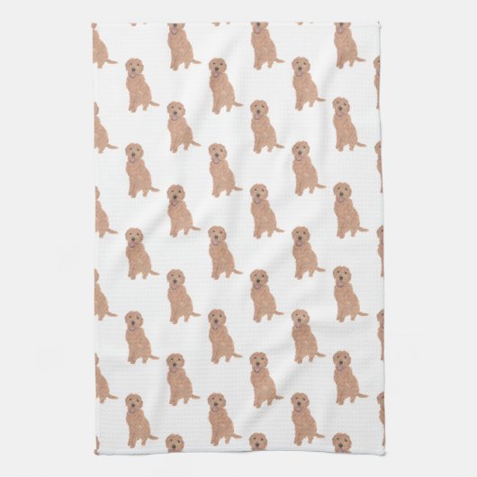 Linge De Cuisine Doodle (Apricot rouge or) (Vertical)