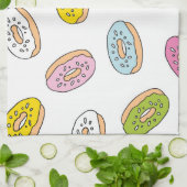 Linge De Cuisine Doodle beiguts motif, design sans soudure. (Plié)