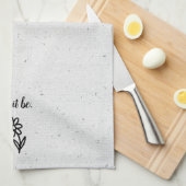 Linge De Cuisine Doodle Daisy et Citation sur Terrazzo (Quart Plié)