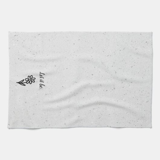 Linge De Cuisine Doodle Daisy et Citation sur Terrazzo (Horizontal)
