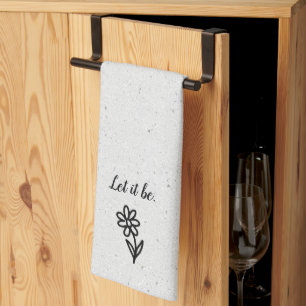 Linge De Cuisine Doodle Daisy et Citation sur Terrazzo