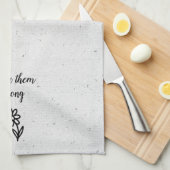 Linge De Cuisine Doodle Daisy et Citation sur Terrazzo (Quart Plié)