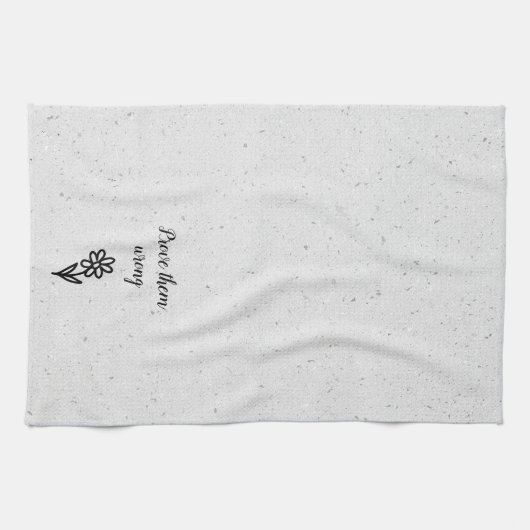 Linge De Cuisine Doodle Daisy et Citation sur Terrazzo (Horizontal)