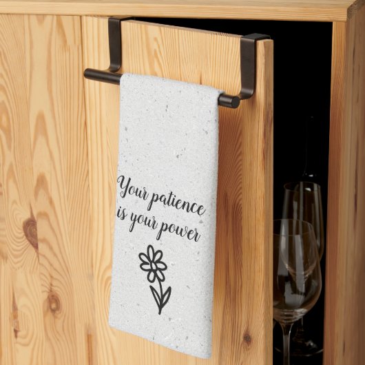 Linge De Cuisine Doodle Daisy et Citation sur Terrazzo (Pliage en tiers)