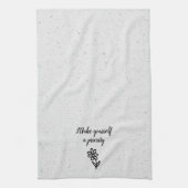 Linge De Cuisine Doodle Daisy et Citation sur Terrazzo (Vertical)