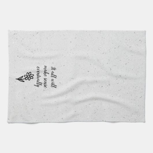 Linge De Cuisine Doodle Daisy et Citation sur Terrazzo (Horizontal)