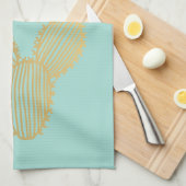 Linge De Cuisine Doodle de Cactus Prickly Gold (Quart Plié)