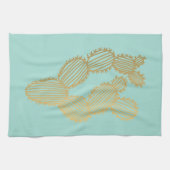 Linge De Cuisine Doodle de Cactus Prickly Gold (Horizontal)