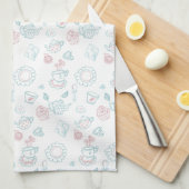 Linge De Cuisine Doodle de l'heure des amateurs de thé (Quart Plié)