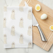 Linge De Cuisine Doodle III (Crème blanche) (Quart Plié)