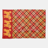 Linge De Cuisine Doodle plaid Chien jaune doré (Horizontal)