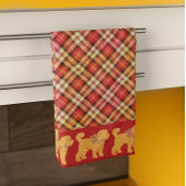Linge De Cuisine Doodle plaid Chien jaune doré