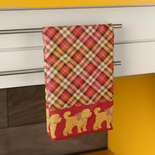 Linge De Cuisine Doodle plaid Chien jaune doré