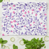 Linge De Cuisine Doodles floraux rose et violet (Plié)
