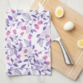 Linge De Cuisine Doodles floraux rose et violet (Quart Plié)
