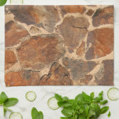 Linge De Cuisine D'or chaud de photo de structure de mur en pierre (Plié)