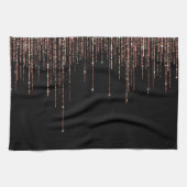 Linge De Cuisine Dory Rose Noire Gold Sparkly Glitter Fringe (Horizontal)