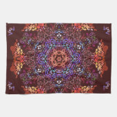 Linge De Cuisine Dot Mandala Bleu orange et violet (Horizontal)