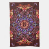 Linge De Cuisine Dot Mandala Bleu orange et violet (Vertical)