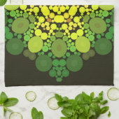 Linge De Cuisine Dot Mandala Fleur Jaune et Vert (Plié)