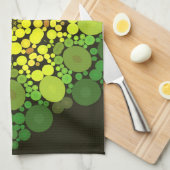 Linge De Cuisine Dot Mandala Fleur Jaune et Vert (Quart Plié)