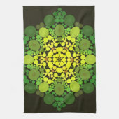 Linge De Cuisine Dot Mandala Fleur Jaune et Vert (Vertical)