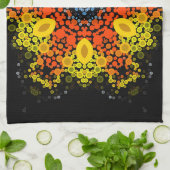 Linge De Cuisine Dot Mandala Fleur Jaune Orange Bleu (Plié)