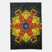 Linge De Cuisine Dot Mandala Fleur Jaune Orange Bleu (Vertical)