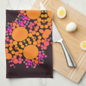 Linge De Cuisine Dot Mandala Fleur orange et rose (Quart Plié)