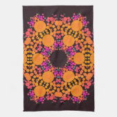 Linge De Cuisine Dot Mandala Fleur orange et rose (Vertical)