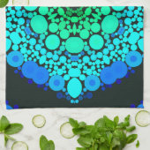 Linge De Cuisine Dot Mandala Flower bleu et vert (Plié)