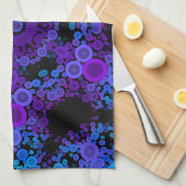 Linge De Cuisine Dot Mandala Flower bleu et violet (Quart Plié)